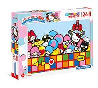 Clementoni - 24202 - Supercolor Puzzle - Hello Kitty - 24 maxi pieces - Made in Italy - jigsaw puzzle children age 3