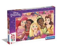 Clementoni Puzzle Supercolor 24241 – Disney Princess – 24 Maxi Pieces – Age 3+ – Made in Italy