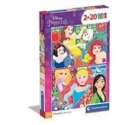 Clementoni - 24766 - Supercolor Puzzle - Disney Princess - 2 x 20 pieces - Made in Italy - jigsaw puzzle children age 3+