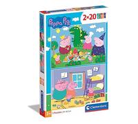 Clementoni 24778, Peppa Pig Supercolor Puzzle for Children - 2 x 20 Pieces, Ages 3 Years Plus