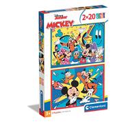 Clementoni - 24791 - Supercolor Puzzle Disney Mickey - 2 X 20-Piece Jigsaw Puzzles - Jigsaw Puzzle For Kids Age 3