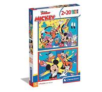 Clementoni - 24791 - Supercolor Puzzle Disney Mickey - 2 X 20-Piece Jigsaw Puzzles - Jigsaw Puzzle For Kids Age 3