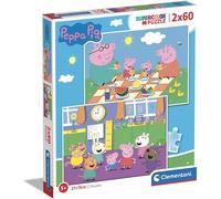 Clementoni 24793 Supercolor Peppa Pig-2 X 60-Piece Jigsaw Puzzle for Kids Age 5, Multicolored, M