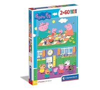 Clementoni 24793 Supercolor Peppa Pig-2 X 60-Piece Jigsaw Puzzle for Kids Age 5, Multicolored, M