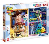 Clementoni - 25242 - Supercolor Puzzle - Disney Toy Story 4 - 3 x 48 pieces - Ma