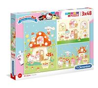 Clementoni - 25246 - Supercolor Puzzle - Hello Kitty - 3 x 48 pieces - Made in Italy - jigsaw puzzle children age 4+