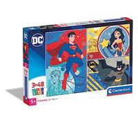 Clementoni - 25272 - Supercolor Puzzle Dc Comics Justice League - 3 X 48-Piece Jigsaw Puzzles - Jigsaw Puzzle For Kids Age 4