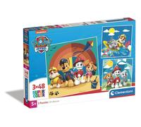 Clementoni - 25291 - Supercolor Puzzle - Paw Patrol - 3x48 Pieces (3 Puzzles Included), Jigsaw Puzzle For Kids Age 5, Puzzle Cartoon, Made In Italy
