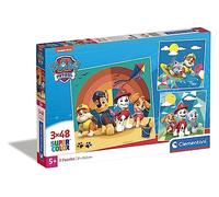 Clementoni - 25291 - Supercolor Puzzel - Paw Patrol - 3x48 Stukjes, Kinderpuzzel