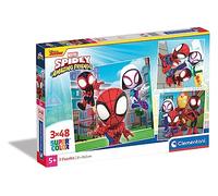 Clementoni - 25294 - Supercolor Puzzle - Marvel Spidey And His Amazing Friends - 3x48 Pieces (3 Puzzles Included), Jigsaw Puzzle For Kids Age 5, Puzzle Cartoon, Made In Italy