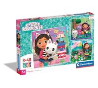 25295 Gabby's Dollshouse Supercolor Dollhouse-3x48 Pieces (3 Included), Jigsaw Kids Age 5, Puzzle Cartoon, Made in Italy