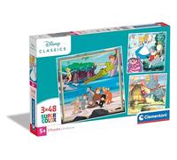 Clementoni - 25302 - Supercolor Puzzle - Disney Classics - 3x48 Pieces (3 Puzzles Included), Jigsaw Puzzle For Kids Age 5, Puzzle Cartoon, Made In Italy