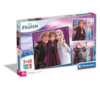 Clementoni - 25306 - Supercolor Puzzle - Disney Frozen - 3x48 Pieces (3 Puzzles Included), Jigsaw For Kids Age 5, Puzzle Cartoon, Made In Italy