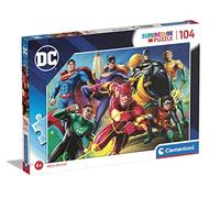 Clementoni 25721 Supercolor DC Comics Justice League-104 Pieces-Jigsaw Puzzle for Kids Age 6, Multicolor, Medium