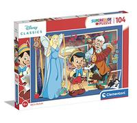 Clementoni - 25749 - Supercolor Puzzle - Disney Classics Pinocchio - 104 Pieces, Jigsaw Puzzle For Kids Age 6, Puzzle Cartoon, Made In Italy