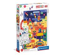 Clementoni 26061, Robots Supercolor Double Face Puzzle for Children - 60 Pieces, Ages 5 years Plus, Multicoloured