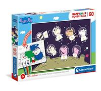Clementoni 26096, Peppa Pig Double Face Supercolor Puzzle for Children - 60 Pieces, Ages 5 Years Plus