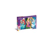 Clementoni-26416-Supercolor Puzzle for children-Princess-60 Maxi Pieces-Disney, ages 4 years plus