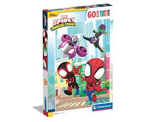 Clementoni - 26476 - Supercolor Puzzle - Marvel Spidey & His Amazing Friends - 60 Maxi Pieces, Jigsaw Puzzle For Kids Age 4, Puzzle Cartoon, Made In Italy