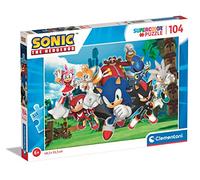 Clementoni 27159 Sonic Supercolor Sonic-104 Pieces-Jigsaw Puzzle for Kids Age 6-Made in Italy, Multi-Coloured