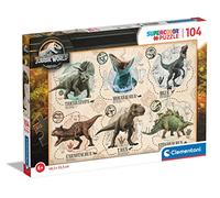 Clementoni - 27179 - Supercolor Puzzle - Jurassic World - 104 Pieces, Jigsaw Puzzle For Kids Age 6, Puzzle Cartoon, Made In Italy
