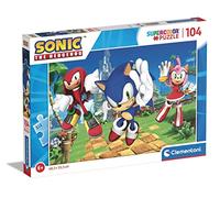 Clementoni - 27256 - Supercolor Puzzle - Sonic - 104 Pieces, Jigsaw Puzzle For Kids Age 6, Puzzle Cartoon, Made In Italy