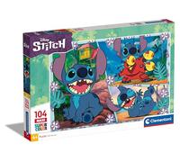 Clementoni - 27572 - Supercolor Puzzle - Super Disney Stitch - 104 Pieces| Puzzle Cartoon| Made In Italy