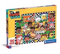 29066 Supercolor Emoji Town-180 Pieces, Jigsaw Kids Age 7, Puzzle Cartoon, Made In Italy
