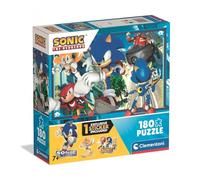 Clementoni - 29798 Children's Puzzle 180 Pieces Supercolor, for Children 7+ Years, Illustration with Sonic Cartoon Characters, with Sticker Included, Gift Idea, Made in Italy, 48.5 x 33.5 cm, 29798