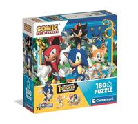 Clementoni - 29799 180 Pieces Supercolor Puzzle for Children 7+ Years, Illustration with Sonic Cartoon Characters with Sticker Included, Gift Idea, Made in Italy, 48.5 x 33.5 cm, 29799
