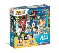 Clementoni - 29799 180 Pieces Supercolor Puzzle for Children 7+ Years, Illustration with Sonic Cartoon Characters with Sticker Included, Gift Idea, Made in Italy, 48.5 x 33.5 cm, 29799