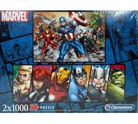 Clementoni 2x 1000 Pcs Panorama Jigsaw Puzzle 'MARVEL AVENGERS' - New