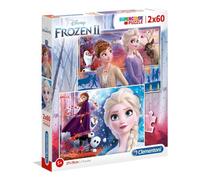 Clementoni 2x60 Piece Super Color 4 Puzzle FROZEN (27x19cm)