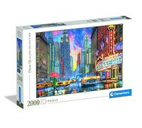 Clementoni - 32086 Jigsaw Puzzle 2000 Pieces for Adults and Children, Illustration with Rainy Manhattan Cityscape, Gift Idea, Made in Italy, 97.5 x 66.7 cm