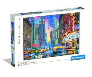 Clementoni - 32086 Jigsaw Puzzle 2000 Pieces for Adults and Children, Illustration with Rainy Manhattan Cityscape, Gift Idea, Made in Italy, 97.5 x 66.7 cm