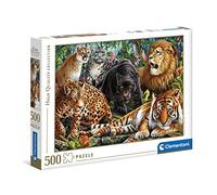 Clementoni - 35126 Collection Puzzle Wild Cats - Jigsaw Puzzle 500 Pieces, Made In Italy, Jigsaw Puzzle For Adults