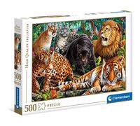 Clementoni 35126 Collection Wild Cats 500 Pieces, Made in Italy, Jigsaw Puzzle for Adults, Multicolor, Medium