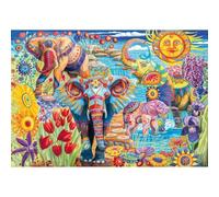Clementoni - 35578 Puzzle 500 Pieces for Adults and Teenagers, Collection, Elephant Carnival Theme, with Poster Included, Compact Box, Gift Idea for Men and Women, Made in Italy, 49 x 36 cm, 35578