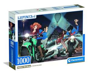 Clementoni - 37055 Anime Puzzle 1000 Pieces for Adults and Teenagers, Lupin 3 Illustration with Poster Included, Special Series, Gift Idea for Men, Made in Italy, 50 x 70 cm, 37055