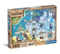 Clementoni 39666 2 Disney Maps Frozen 1000 Pieces, Made in Italy, Jigsaw Puzzle for Adults, Multicolor, Medium