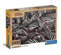 39729 National Geographic-Zebras in Holding Pen 1000 Pieces, Jigsaw Adults, Puzzle Animals-Made in Italy, Multi-Coloured