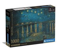 Clementoni 39789 [] Museum Collection-Starry Night Over The Rhone-1000 Pieces Adult Art, Puzzle Pictures, Famous Paintings, Made in Italy, Multicoloured