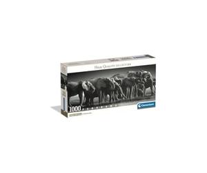 Clementoni - 39895 Jigsaw Puzzle 1000 Pieces for Adults and Teenagers, Collection, Herd of Giants, Elephant Image, with Poster Included, Compact Box, Gift Idea Made in Italy, 98 x 33 cm, 39895