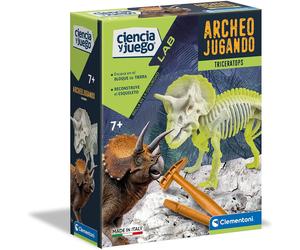 Clementoni -55031 - Arqueojugando Triceratops Phosphorescent - Science Game for
