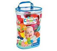 Clementoni Baby Bag 40 Pieces-Soft Building, Clemmy Blocks for Kids 6 Months, Br
