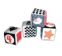 Clementoni - Baby Clementoni: Black & White Cubes for Toddlers, 4 Soft Blocks for Newborn Baby Sensory Development, Ideal for Early Learning and Motor Skills, Safe and Durable Baby Toy (0+ Months)