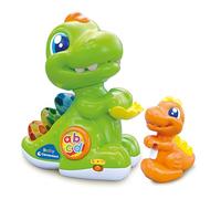 Clementoni Baby Dino Dinosaur and Puppy, Activity Centre, Interactive Electronic Game 10 Months, Teaches Letters, Stimulates First Steps, in Italian, 17953, Multi-Colour