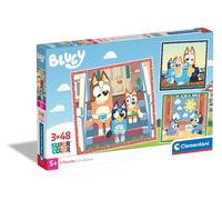 Clementoni Bluey Puzzle 3 x 48 Teile - Puzzle 32 x 22 cm für Kinder ab 5 Jahre -