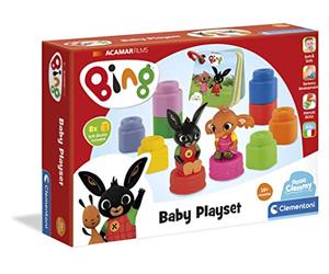 Clementoni Clemmy-Brick Playset Bing Characters and Booklet Set Soft Construction Children 18 Months - Made in Italy, Multicoloured, 17693