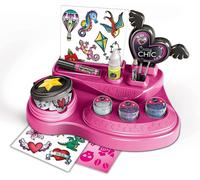 Clementoni- Crazy Chic Tattoo: Create Cool Designs, All-in-One Kit with Glow-in-the-Dark Tattoos, Fun Beauty Studio for Girls (6+ Years)